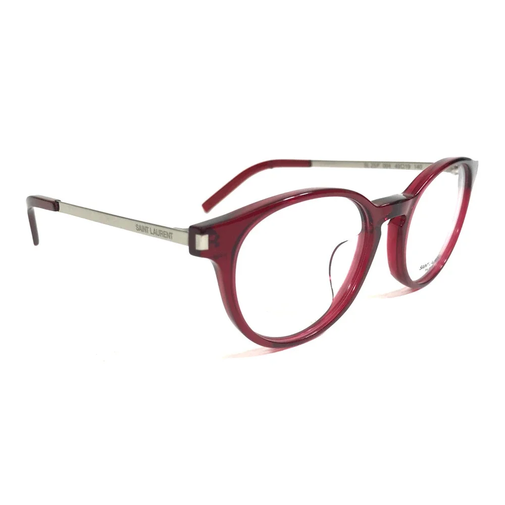 Saint Lauren Eyeglasses Frames SL25/F 004 Red Silver Round Asian Fit 49-19-140